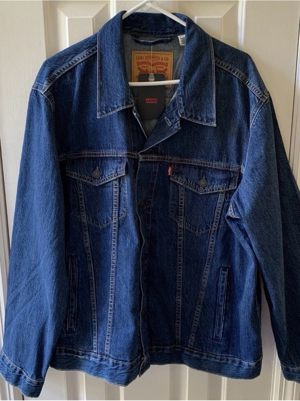 Levi's Men's Classic Dark Blue Denim Trucker Jacket XL NEW w/Tags
